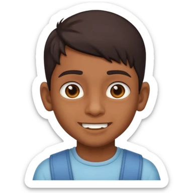 Indian boy with braces on teeth sticker