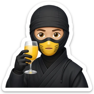 A ninja drinking a mimosa sticker