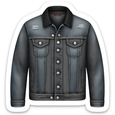 realistic dark grey and black denim jacket sticker