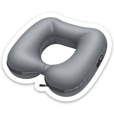 A compact inflatable travel pillow with a sleek surface and adjustable firmness. sticker