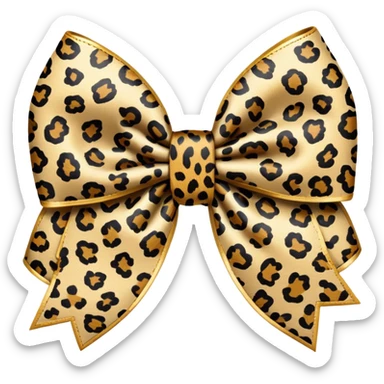 leopard print bow sticker