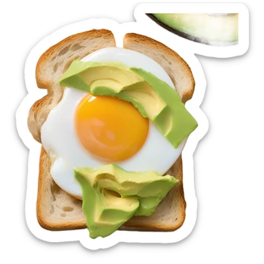 Over easy egg on toast with avacado spread sticker