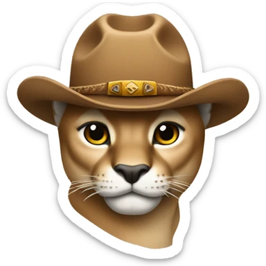 Puma with a cowboy hat sticker