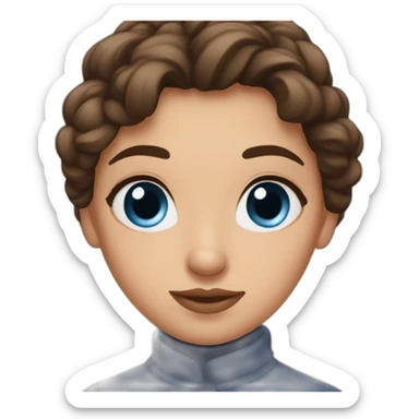 Femme brune pau belge yeux bleus sticker