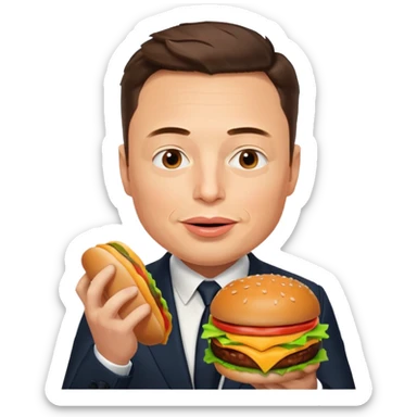Elon mosk eats the burger  sticker