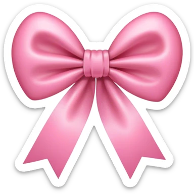 Pink heart bow sticker