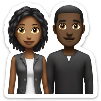 Tall Black male with short black female sticker
