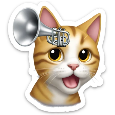 Cat with trompet sticker