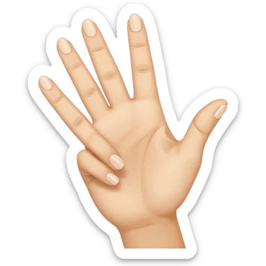 Mano con 3 dedos levantados y 2 dedos abajo sticker