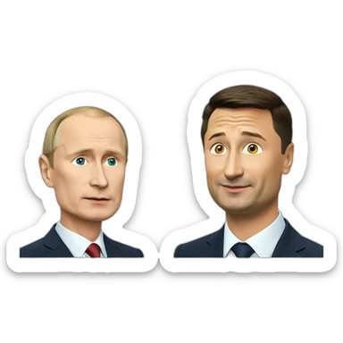 Putin with Zelensky  sticker