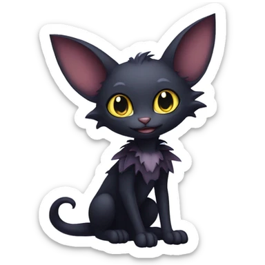 Gorgeous dark anthro bat cat Fakémon full body sticker
