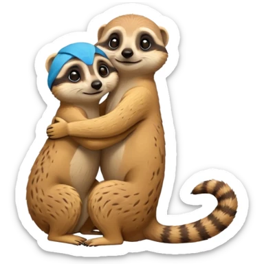 Meerkat giving a hug sticker