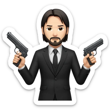 john wick holding pistol sticker
