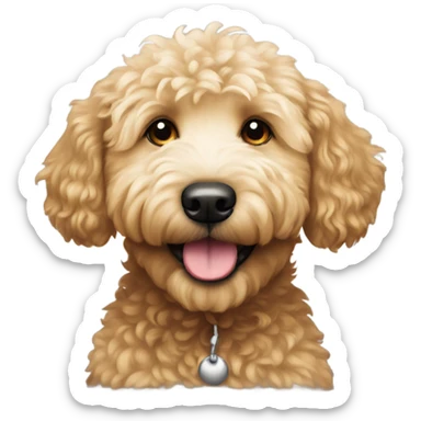 A golden doodle dog celebration  sticker