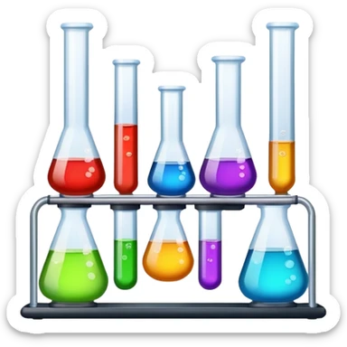 science laboratory with test tubes and beakers sticker