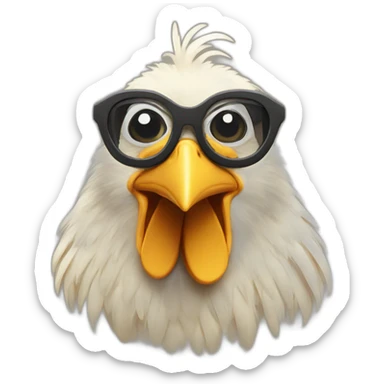 gallina con gafas sticker