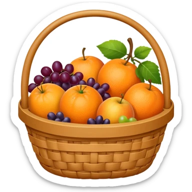 Orange basket with both food, drink and fruits sticker