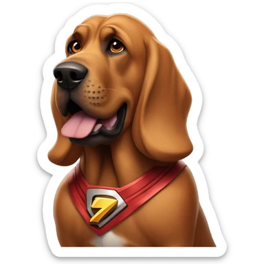 1 brown bloodhound dog as the superhero Shazam! sticker