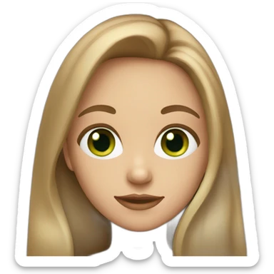 girl with long light brown hair and, green eyes  sticker