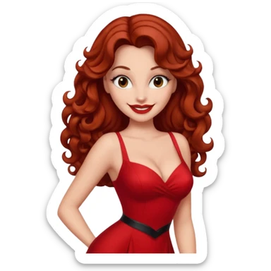 Jessica rabbit, but with Brown hair . Hair is curly, brown and long  sticker