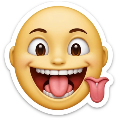 Smexy emoji with tongue licking teeth sticker
