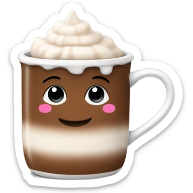 Hot cocoa in a cute neutral mug sticker