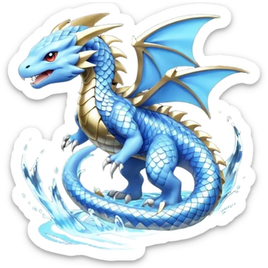 Elemental Water-Electric-Steel-type natural realistic elegant cool handsome beautiful pretty badass Pokémon-Fakémon-creature sticker