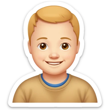 A friendly person with Down syndrome smiling sticker