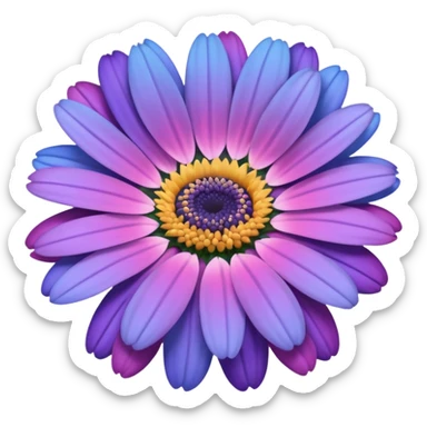 super realistic pink purple and blue transvaal daisy sticker