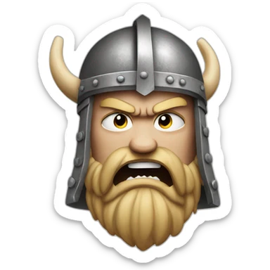 Angry viking head sticker