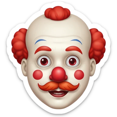 Clown with moustache sticker