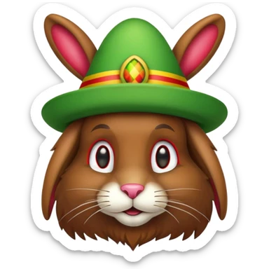 rasta easter bunny sticker