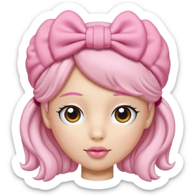 Pink puffy headband  sticker