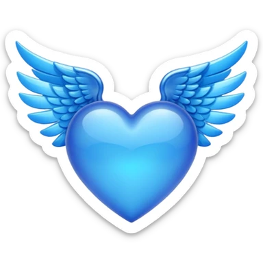 blue heart with wings emoji sticker