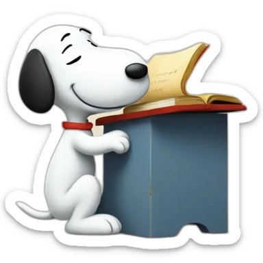 snoopy estudando sticker