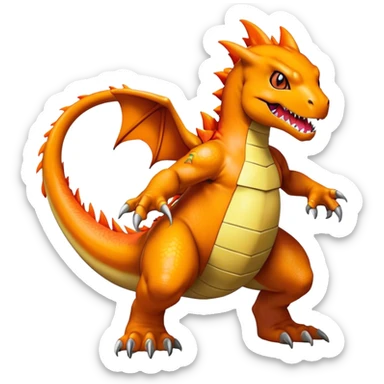  Cool Edgy Shiny Futuristic Ethereal Legendary Greymon-Digimon-Charmander-Charizard-Agumon-Charmeleon-Reptile full body sticker