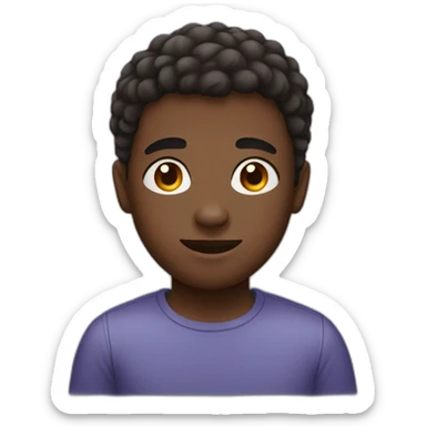 young man with a round face of dark skin color with short hair and a mole on his nose sticker