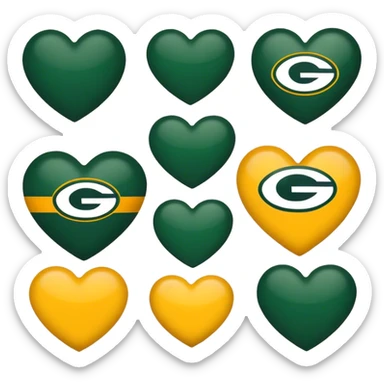 Packers color heart emoji  sticker