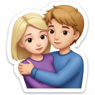 boy hugging girl sticker