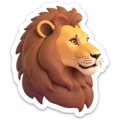 FULL BODY panthera leo male style wild, full flat cute side profile design in 3d soft l centered composition cartoon style128x128 pixels

 sticker