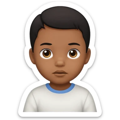 Baby boy with black hair and brown skin and black eyes sticker