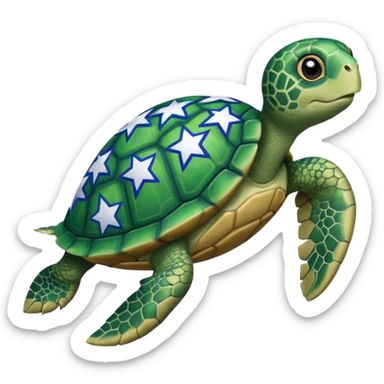 Turtle with stars jersey on  sticker