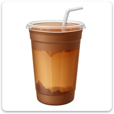 brown mate tea cup, 500ml, plastic, no face, no straw, no handle, not in a cup, white background, slightly tilted angle sticker