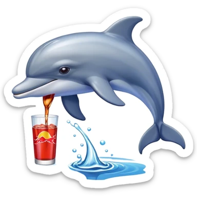 dolphin drinking redbull sticker