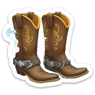 Cowboy boots in water sticker