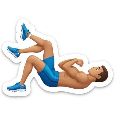 side-view of guy doing Abdominal Crunches sticker