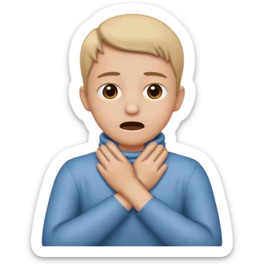 choking its neck with two hands crossed sticker