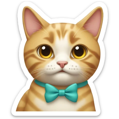Cat with bow smirking  sticker