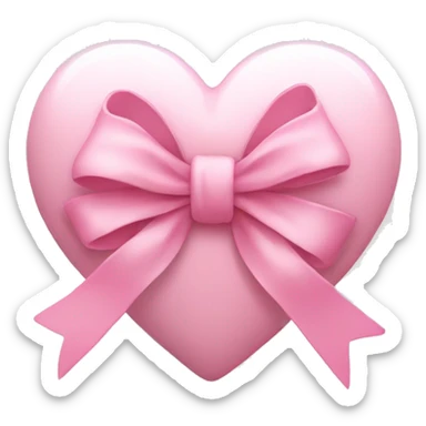 Light pink heart with a bow sticker