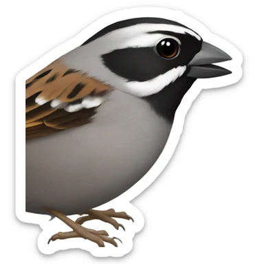 Sparrow black sticker